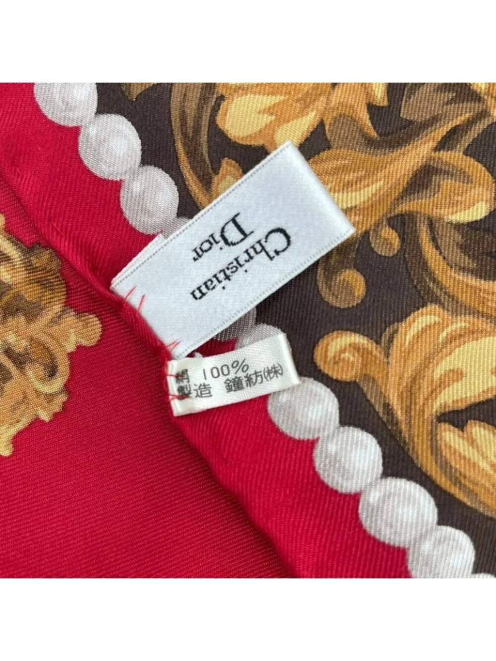 Dior Silk Scarf Red Pattern